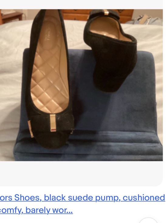 Michael Kors Shoes - Michael Kors Black Suede Bow Trim Ballet Flat with Gold Accent
